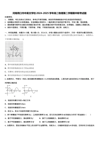河南周口市中英文学校2024-2025学年高二物理第二学期期中联考试题含解析