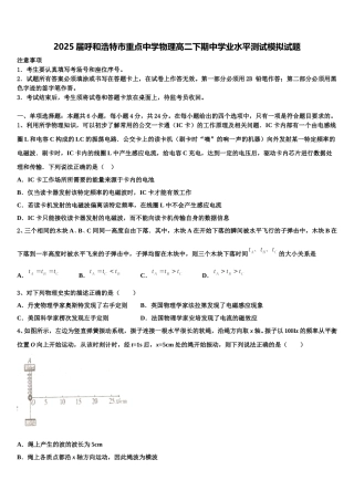 2025届呼和浩特市重点中学物理高二下期中学业水平测试模拟试题含解析