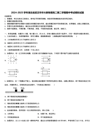 2024-2025学年湖北省武汉市华大新物理高二第二学期期中考试模拟试题含解析
