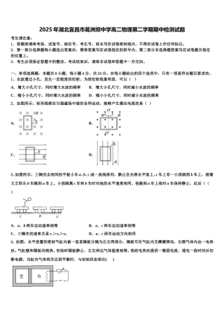 2025年湖北宜昌市葛洲坝中学高二物理第二学期期中检测试题含解析