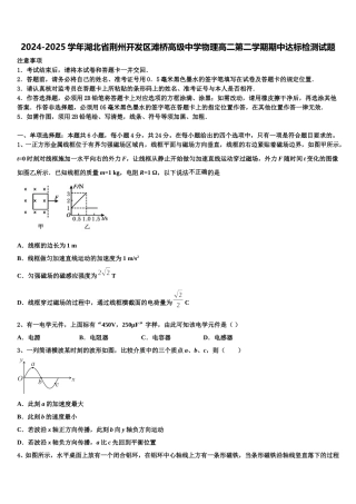 2024-2025学年湖北省荆州开发区滩桥高级中学物理高二第二学期期中达标检测试题含解析