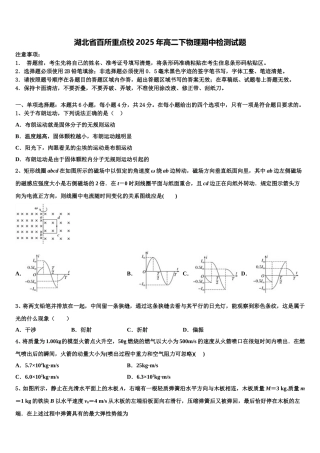 湖北省百所重点校2025年高二下物理期中检测试题含解析