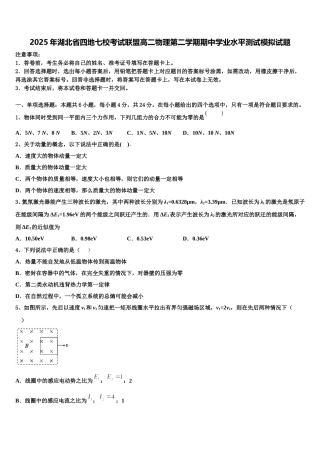 2025年湖北省四地七校考试联盟高二物理第二学期期中学业水平测试模拟试题含解析