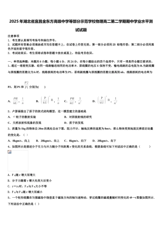 2025年湖北省宜昌金东方高级中学等部分示范学校物理高二第二学期期中学业水平测试试题含解析