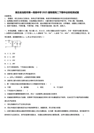 湖北省当阳市第一高级中学2025届物理高二下期中达标检测试题含解析