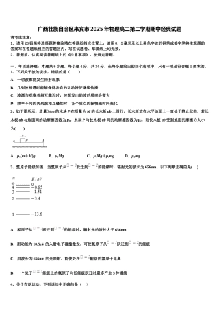 广西壮族自治区来宾市2025年物理高二第二学期期中经典试题含解析