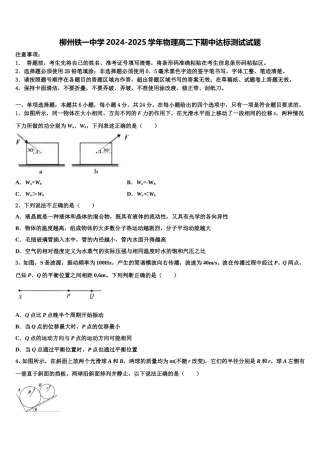 柳州铁一中学2024-2025学年物理高二下期中达标测试试题含解析
