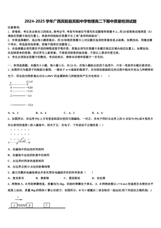 2024-2025学年广西宾阳县宾阳中学物理高二下期中质量检测试题含解析