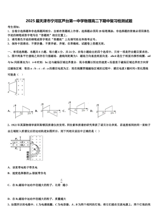 2025届天津市宁河区芦台第一中学物理高二下期中复习检测试题含解析