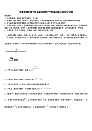 天津市河北区2025届物理高二下期中学业水平测试试题含解析