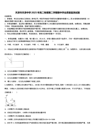 天津市天津中学2025年高二物理第二学期期中学业质量监测试题含解析