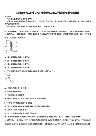 北京市师大二附中2025年物理高二第二学期期中达标检测试题含解析