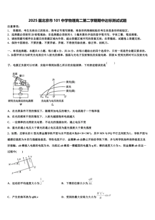 2025届北京市101中学物理高二第二学期期中达标测试试题含解析