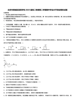 北京市西城区回民学校2025届高二物理第二学期期中学业水平测试模拟试题含解析