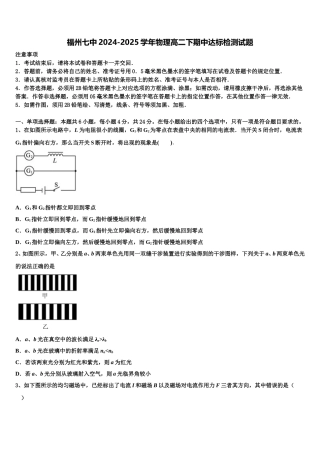 福州七中2024-2025学年物理高二下期中达标检测试题含解析