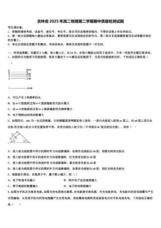 吉林省2025年高二物理第二学期期中质量检测试题含解析