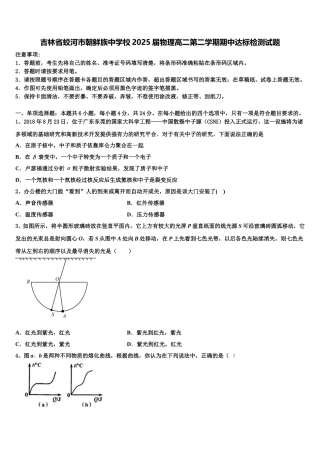 吉林省蛟河市朝鲜族中学校2025届物理高二第二学期期中达标检测试题含解析