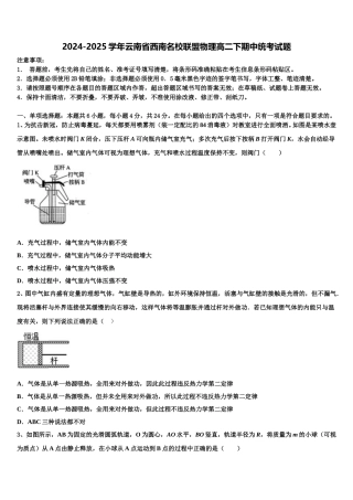2024-2025学年云南省西南名校联盟物理高二下期中统考试题含解析