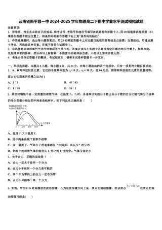 云南省新平县一中2024-2025学年物理高二下期中学业水平测试模拟试题含解析