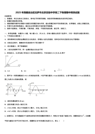 2025年西藏自治区拉萨市北京实验中学高二下物理期中预测试题含解析