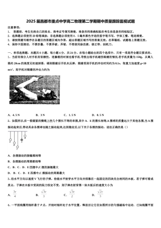 2025届昌都市重点中学高二物理第二学期期中质量跟踪监视试题含解析