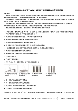 西藏自治区林芝二中2025年高二下物理期中综合测试试题含解析