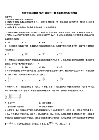 东营市重点中学2025届高二下物理期中达标检测试题含解析