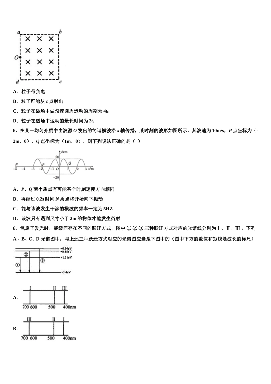 2025年山东省微山县第一中学物理高二第二学期期中检测试题含解析_第2页