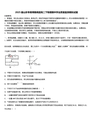 2025届山东专卷博雅闻道高二下物理期中学业质量监测模拟试题含解析