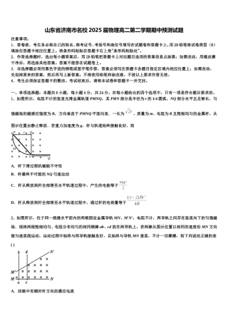 山东省济南市名校2025届物理高二第二学期期中预测试题含解析