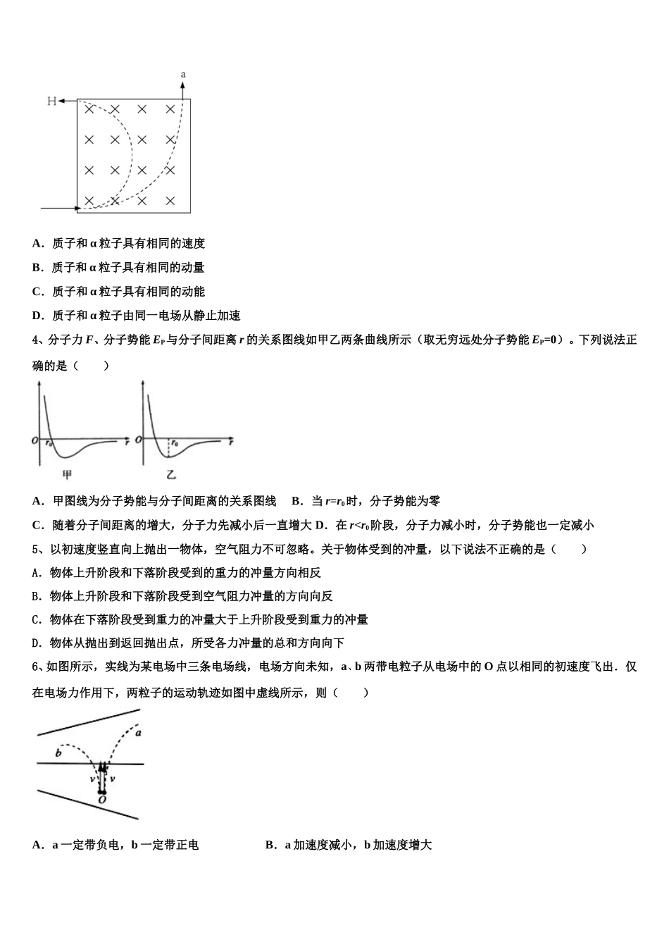 2024-2025学年湖南省双峰一中物理高二下期中学业质量监测模拟试题含解析_第2页