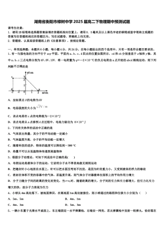湖南省衡阳市樟树中学2025届高二下物理期中预测试题含解析