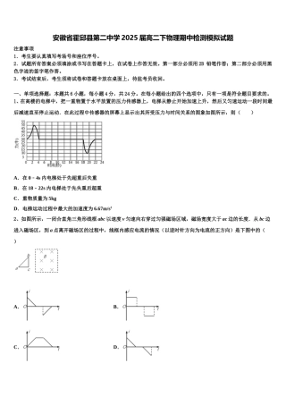 安徽省霍邱县第二中学2025届高二下物理期中检测模拟试题含解析