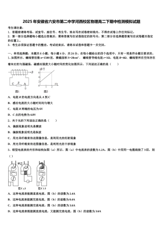 2025年安徽省六安市第二中学河西校区物理高二下期中检测模拟试题含解析