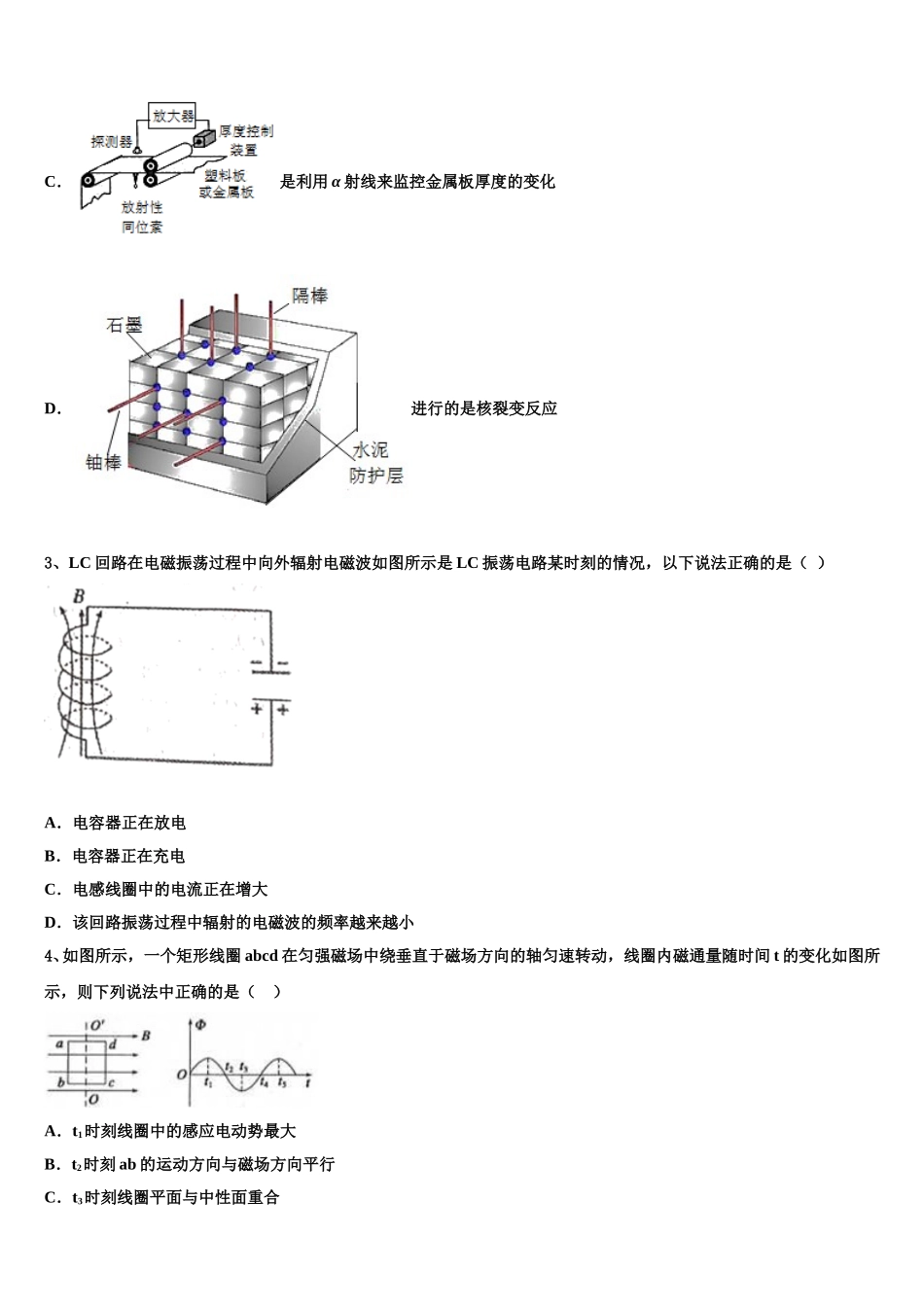 2025年安徽省芜湖市名校高二物理第二学期期中考试模拟试题含解析_第2页