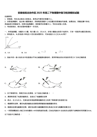 安徽省皖北协作区2025年高二下物理期中复习检测模拟试题含解析
