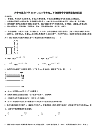 萍乡市重点中学2024-2025学年高二下物理期中学业质量监测试题含解析