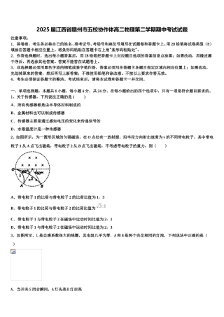 2025届江西省赣州市五校协作体高二物理第二学期期中考试试题含解析