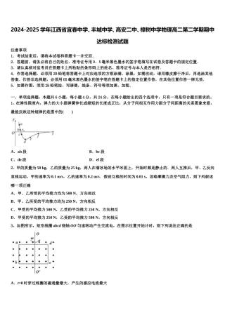 2024-2025学年江西省宜春中学、丰城中学、高安二中、樟树中学物理高二第二学期期中达标检测试题含解析