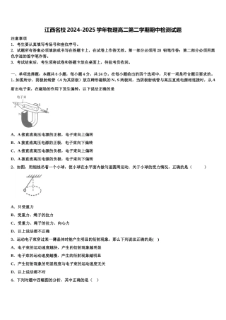 江西名校2024-2025学年物理高二第二学期期中检测试题含解析