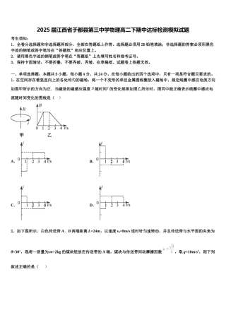 2025届江西省于都县第三中学物理高二下期中达标检测模拟试题含解析