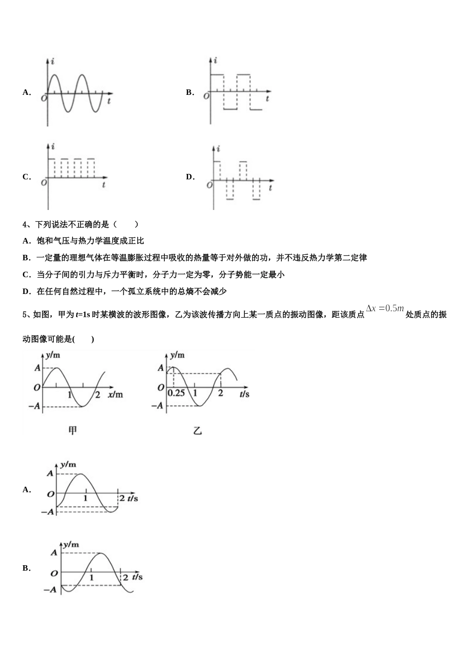 2025届葫芦岛市重点中学高二物理第二学期期中综合测试模拟试题含解析_第2页