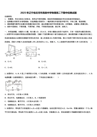 2025年辽宁省庄河市高级中学物理高二下期中经典试题含解析